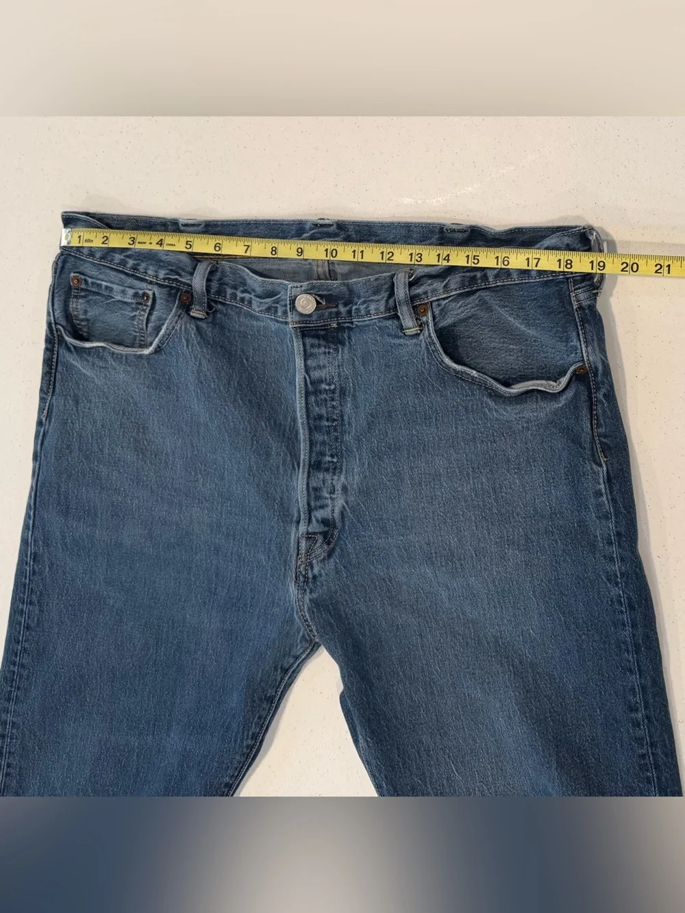 Levi's 501 Jeans Men 40x30 Blue Straight Leg Button Fly Red Tab Denim